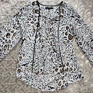 White House Black Market Animal Print Blouse